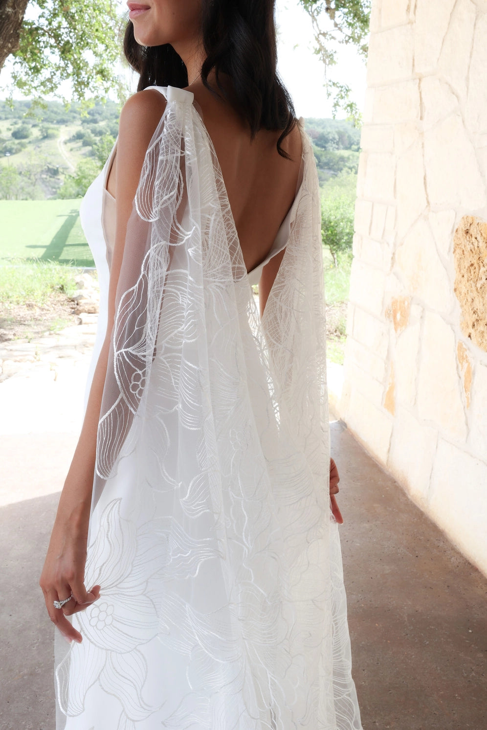 Florence Embroidered Wedding Cape