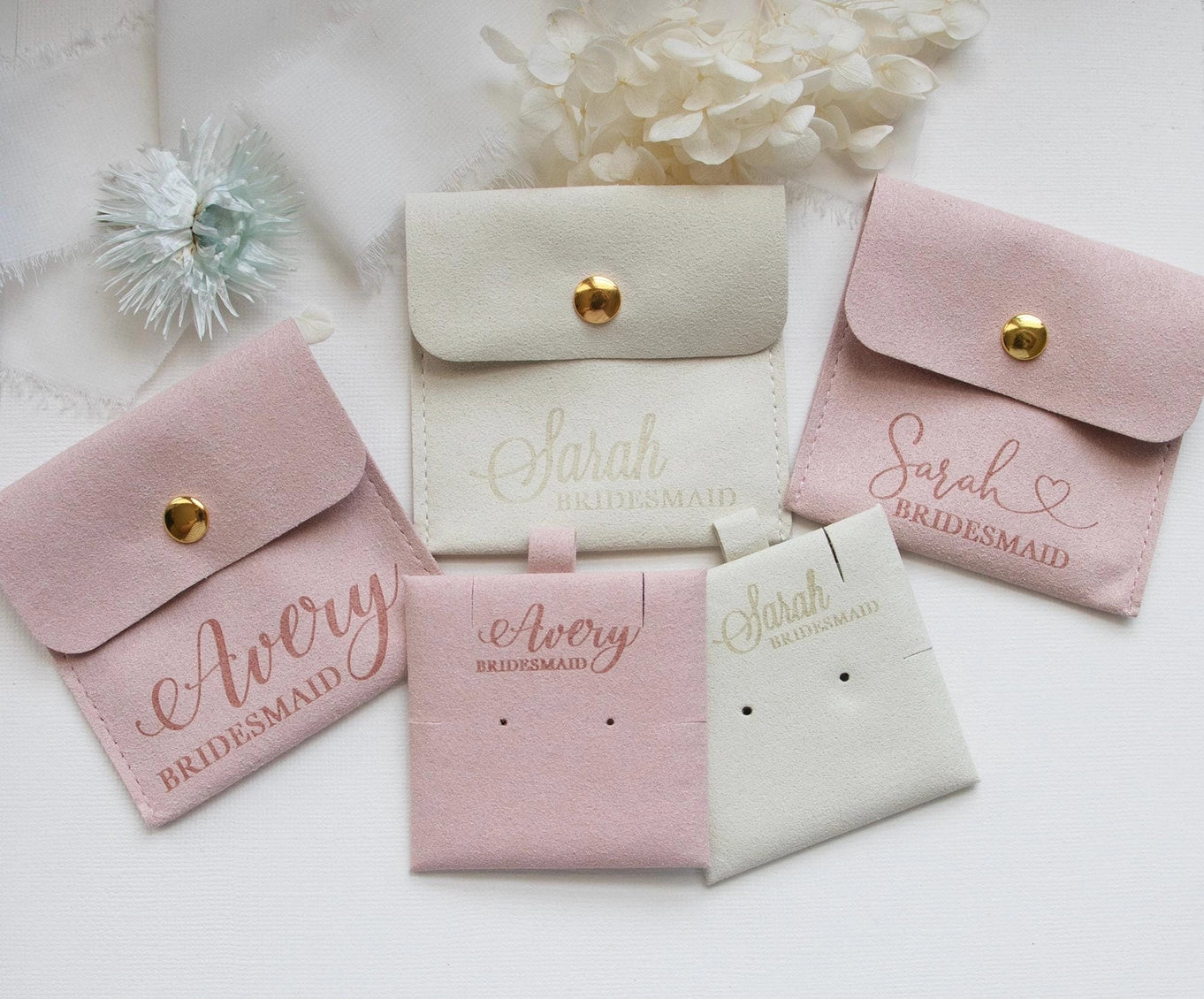 Custom Personalized Jewelry Card Insert and Pouch