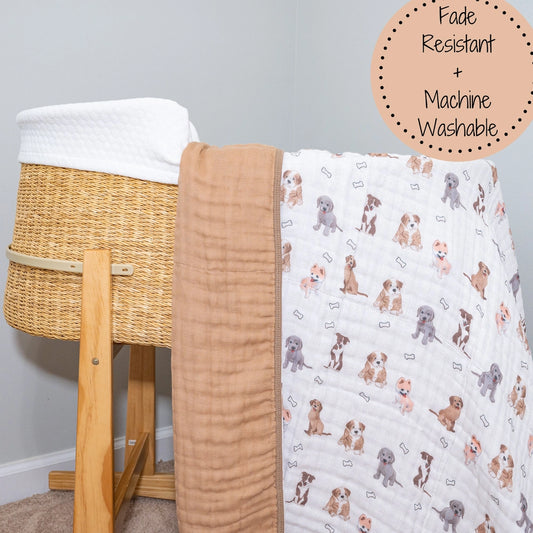Woof Woof Muslin Baby Blanket