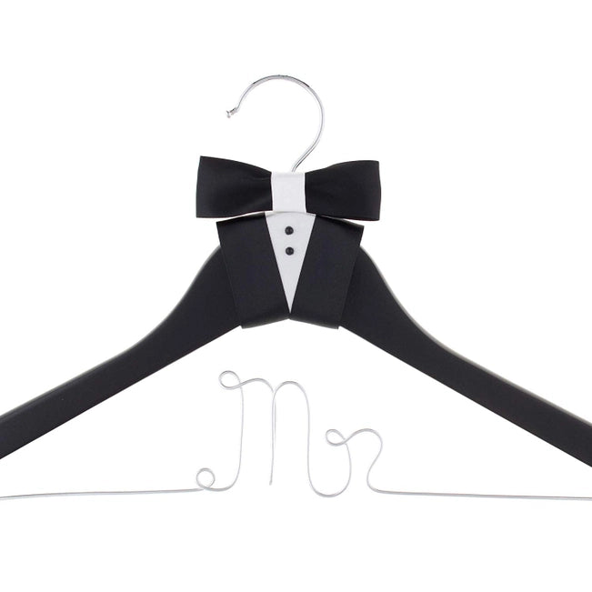 Black Wood Mr Hanger with Silver Wire