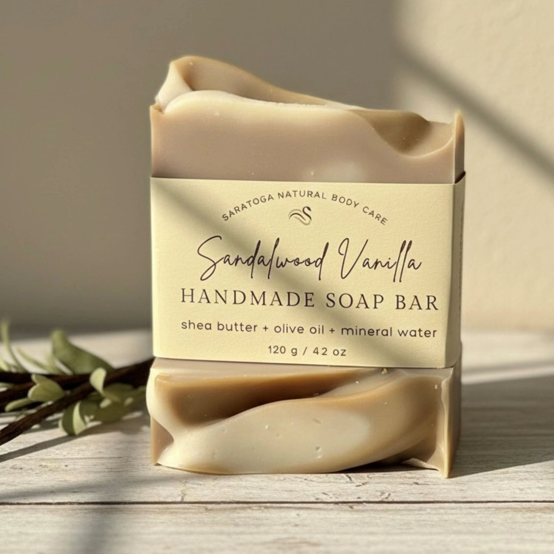 Sandalwood Vanilla Handmade Soap Bar Vegan Cold Process