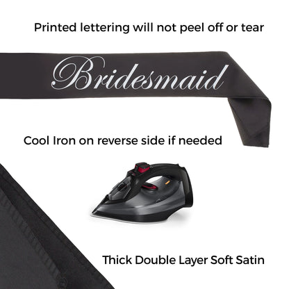 Bridesmaid Sash (Set of 5) - Black