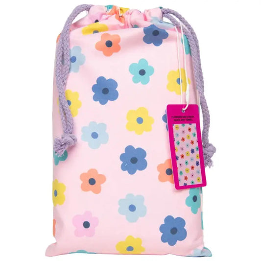Flowers & Check Quick Dry Towel