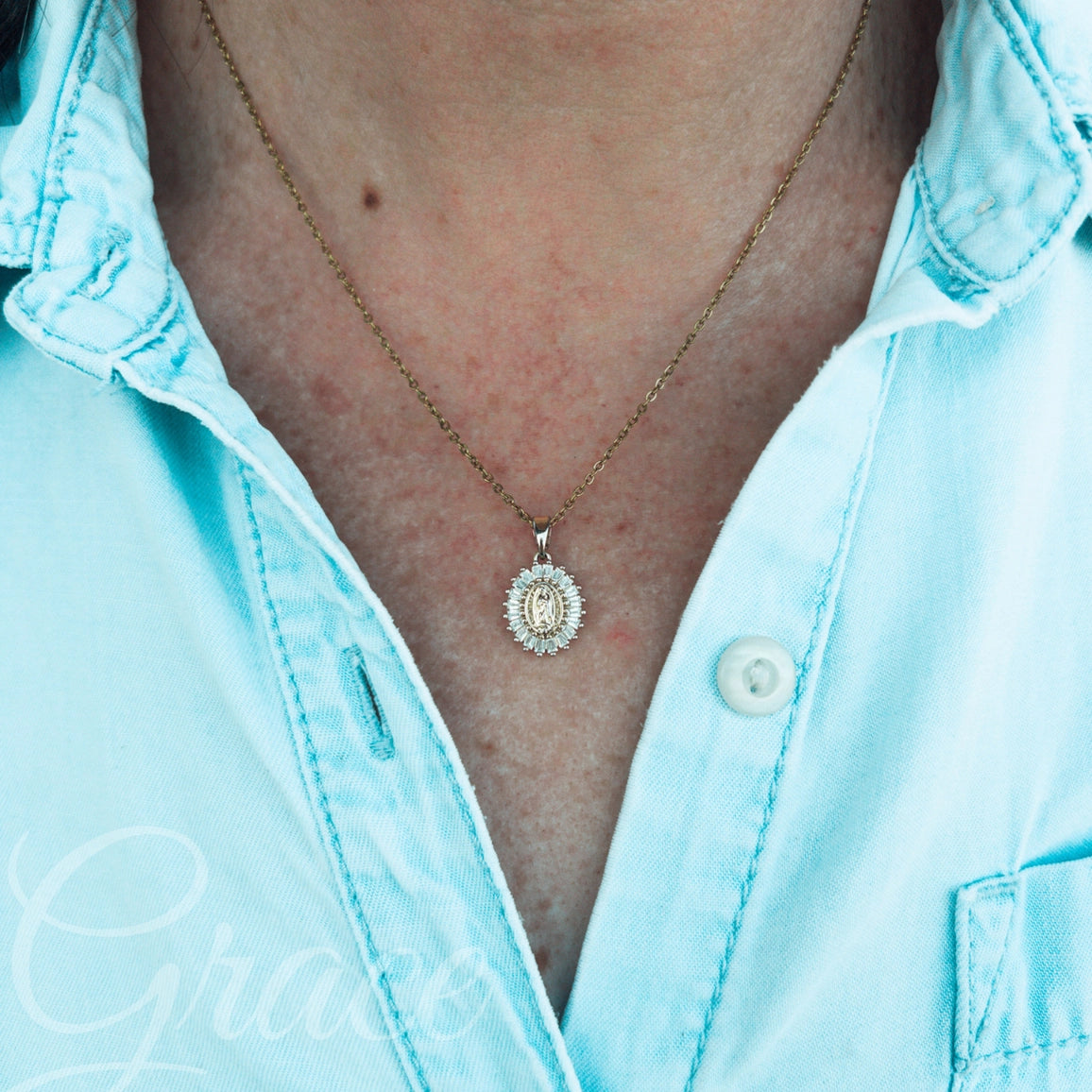 Grace - Holy Mary - Necklace -Silver - NY Gift Boutique