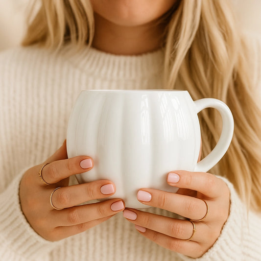 Pumpkin-Shaped Ceramic Mug