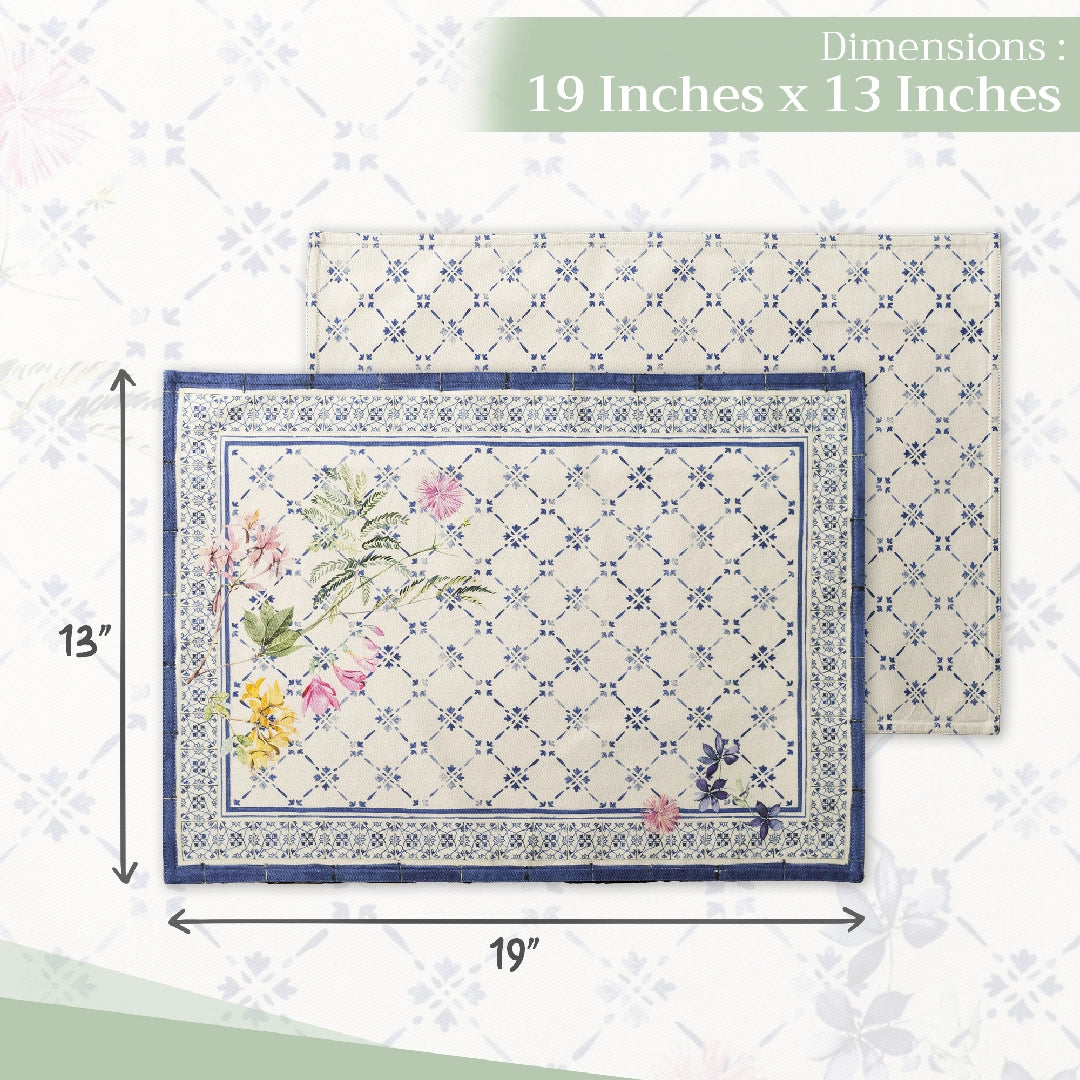 Faience - Placemats 100% Cotton 13" X 19" - Set of 4