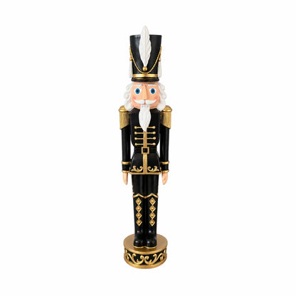 37 Inch Black and Gold Christmas Nutcracker- Haute Decor
