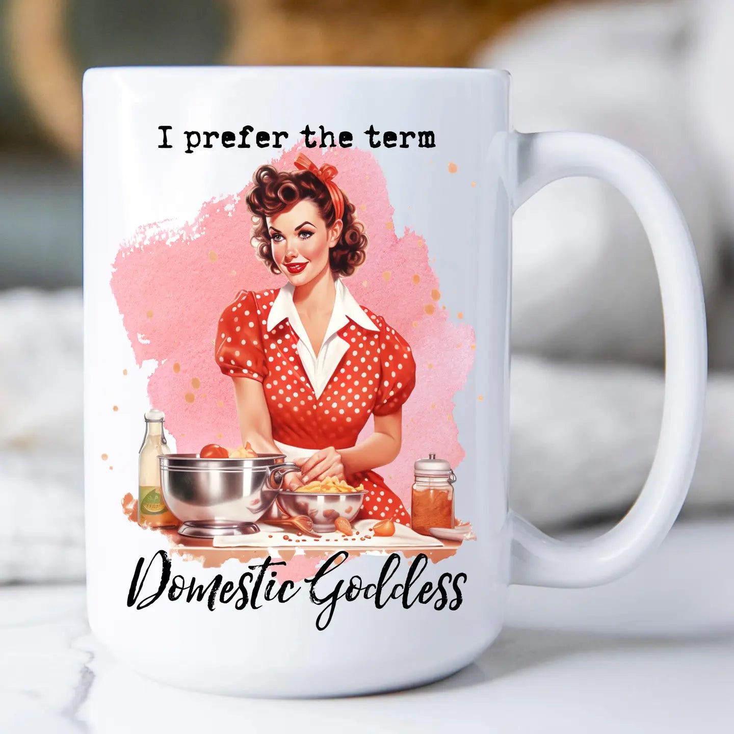 Domestic Retro Goddess 15 oz Coffee Mug