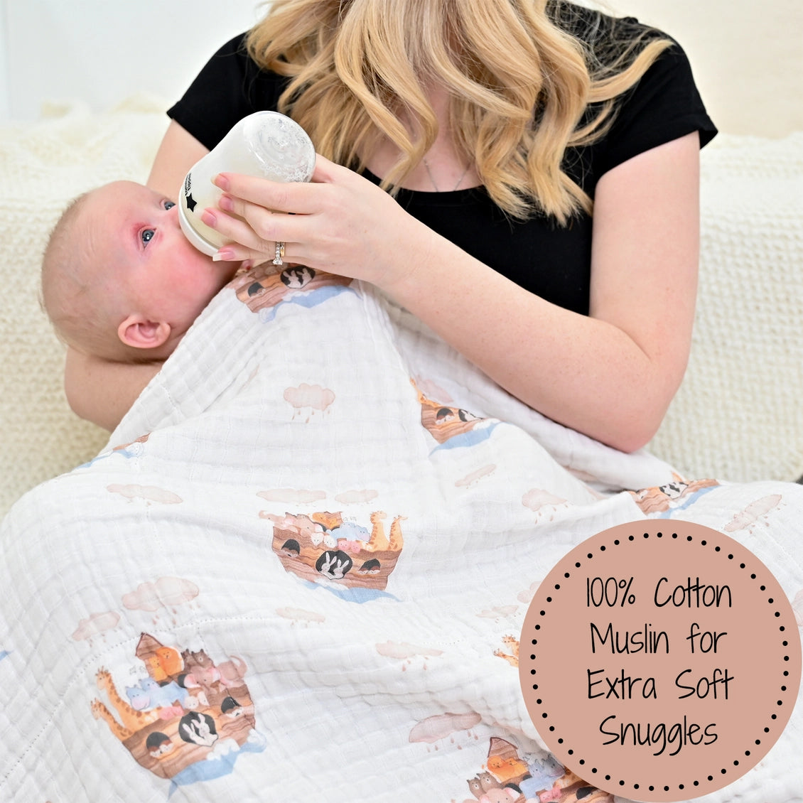 Noah's Ark Baby Toddler Muslin Blanket