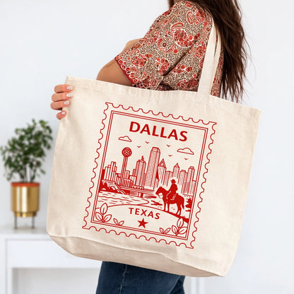 Dallas Texas Postage Stamp Tote Bag