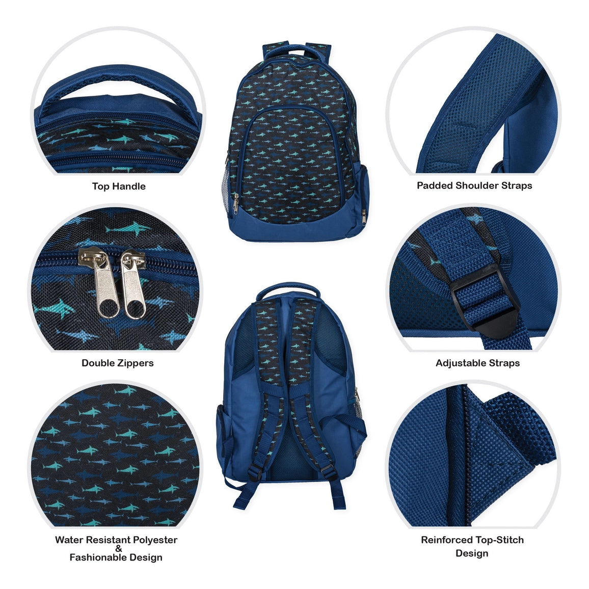 Shark Pattern Backpack