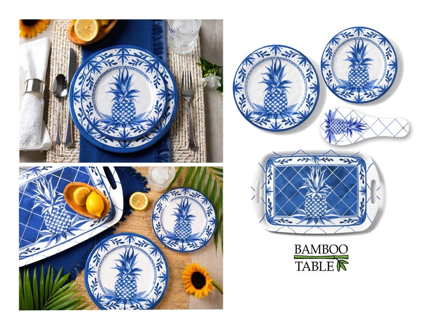Blue Pineapple Contemporary Bamboo Plate Collection