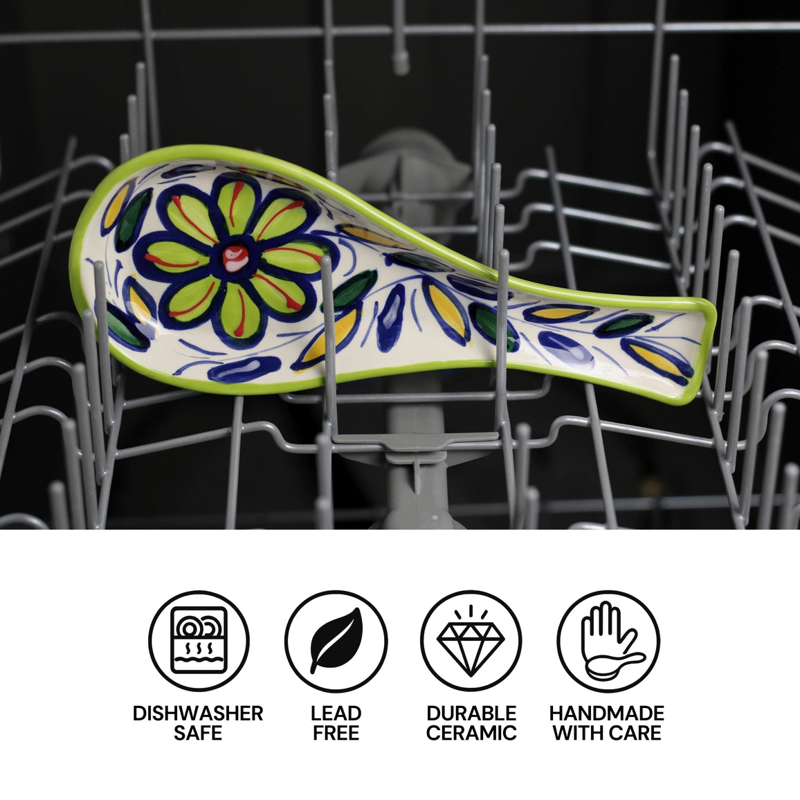 Lime Ceramic Spoon Rest