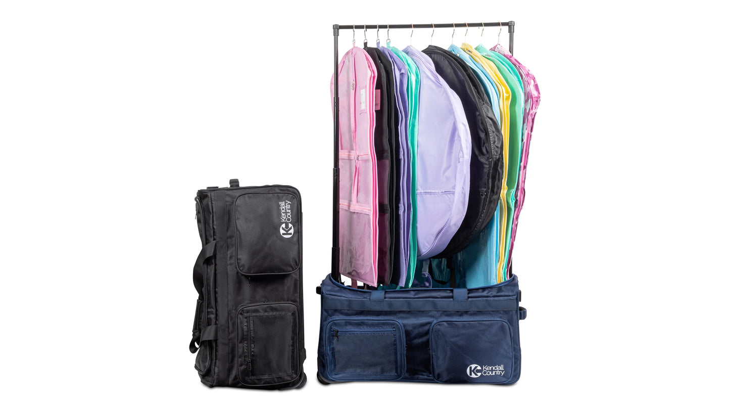 Collapsible Costume Rolling Dance Bag with Garment Rack -28"