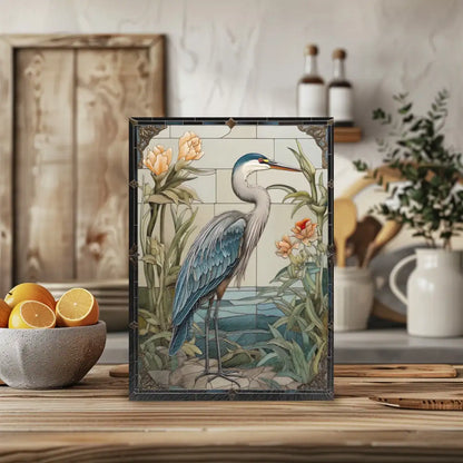 Blue Heron Tempered Glass Kitchen Cutting & Serving Board