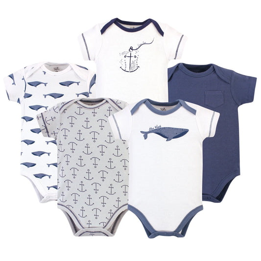 Touched By Nature Organic Cotton Bodysuits, Blue Whale - NY Gift Boutique