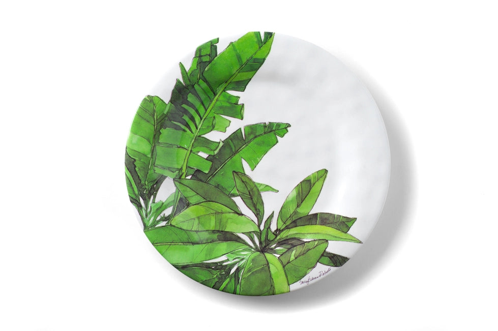 Flamingo Palm Leaf Bamboo Plate Collection