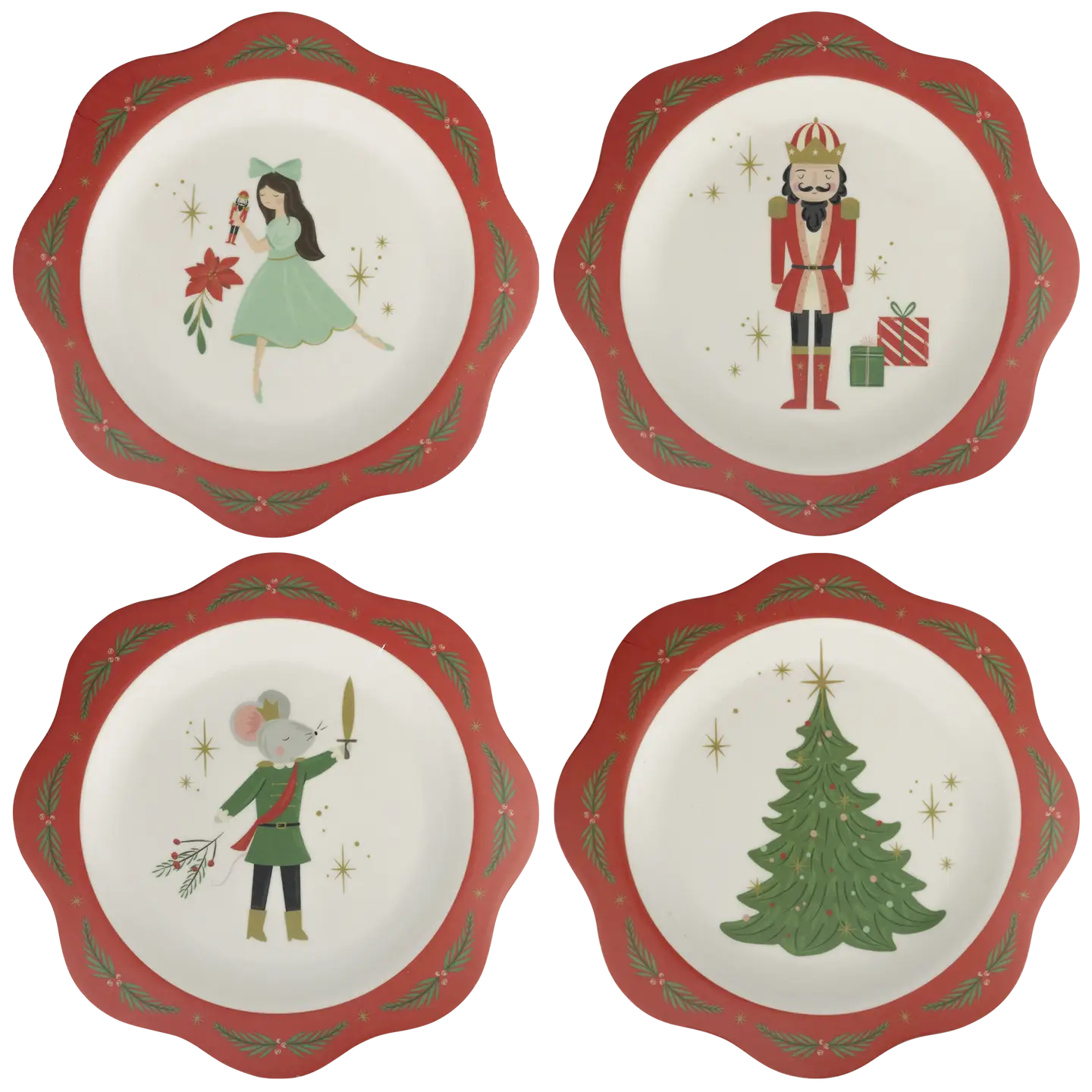 Nutcracker Bamboo Plate Set