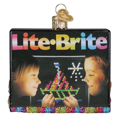 Lite-Brite Box Glass Christmas Ornament