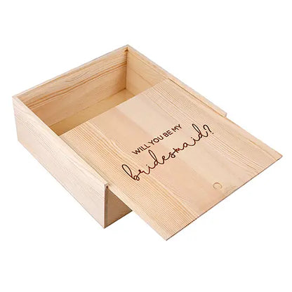 Bridesmaid Proposal Wood Gift Box - NY Gift Boutique