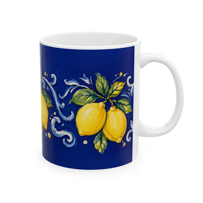Little Italy Amalfi Blue & Lemon 11oz Mug - NAVY