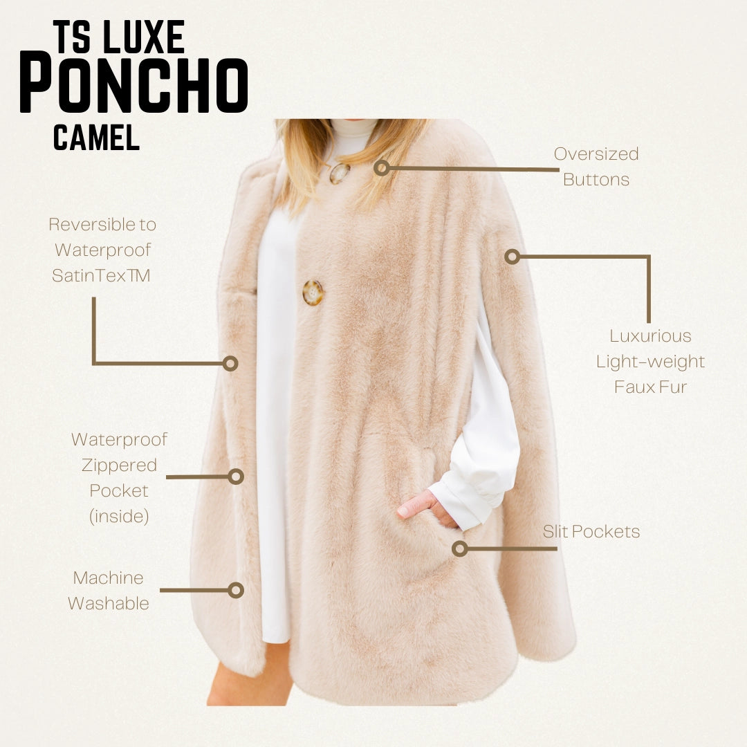 Ts Luxe Faux Fur Camel Poncho