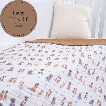 Woof Woof Muslin Baby Blanket