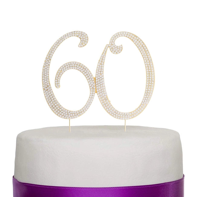 60 Gold Crystal Cake Topper