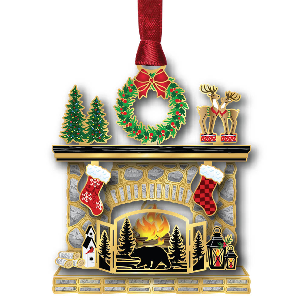 Woodland Fireplace Brass Ornament