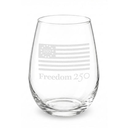 Freedom 250 Stemless Wine Glass - Officially Licensed