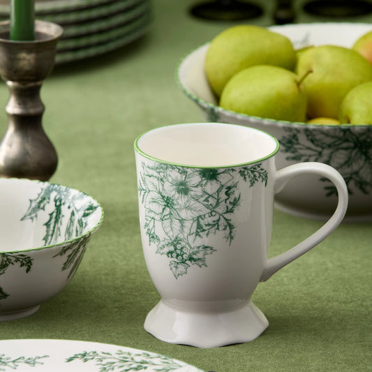 Winter Evergreen Mugs Set of 6