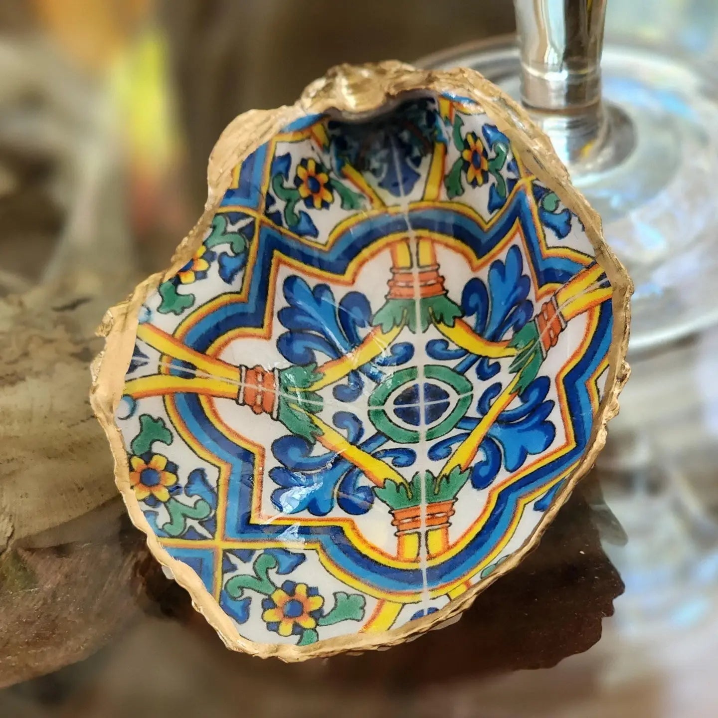 Amalfi Coast Oyster Shell Dish & Ornament | Mediterranean Coastal Art Gift