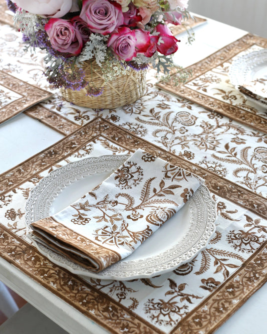Lilibet Mocha - Fabric Napkins Set of 4