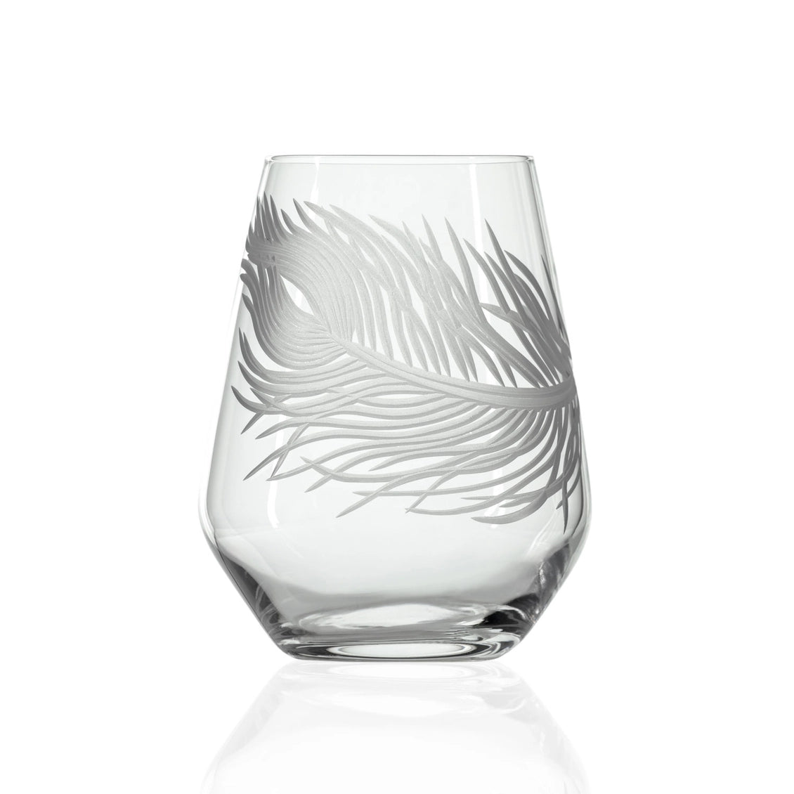 Peacock Stemless Wine Glass 18oz Set of 4