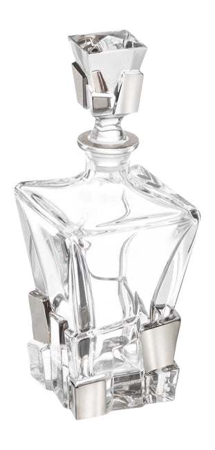 Silver Crack Design Decanter 28 oz.