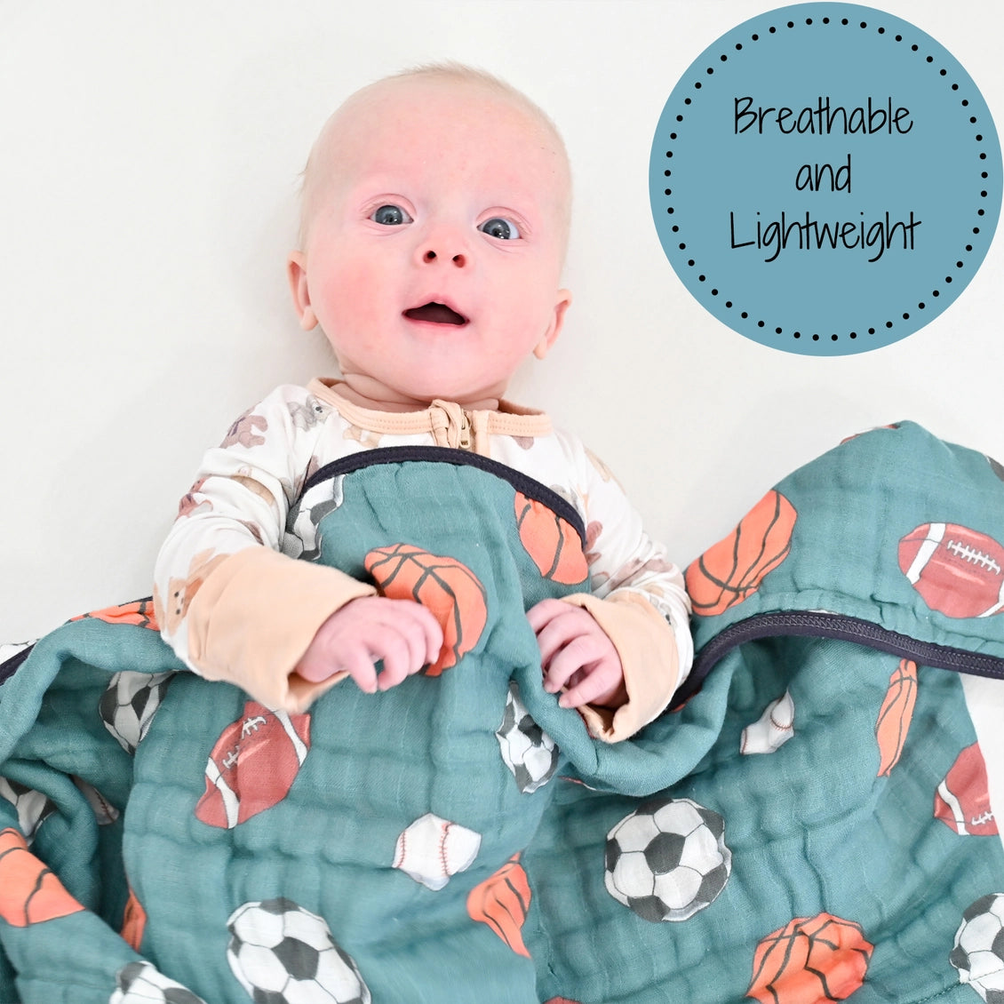 Little Athlete Sporty Theme Baby Toddler Muslin Blanket