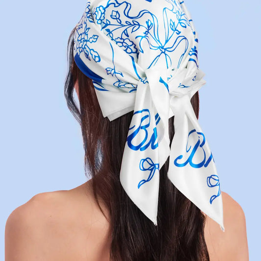 Bride Head Scarf - White Silk