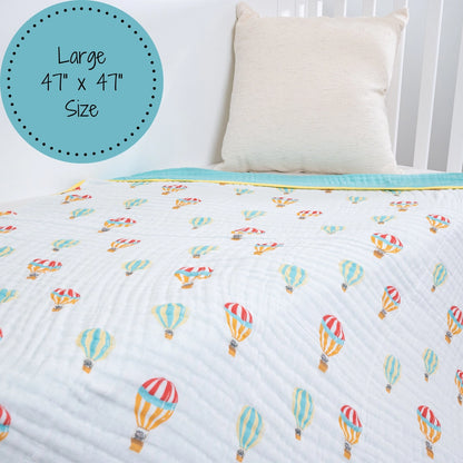 The Sky Is the Limit 100% Cotton Muslin Baby Blanket