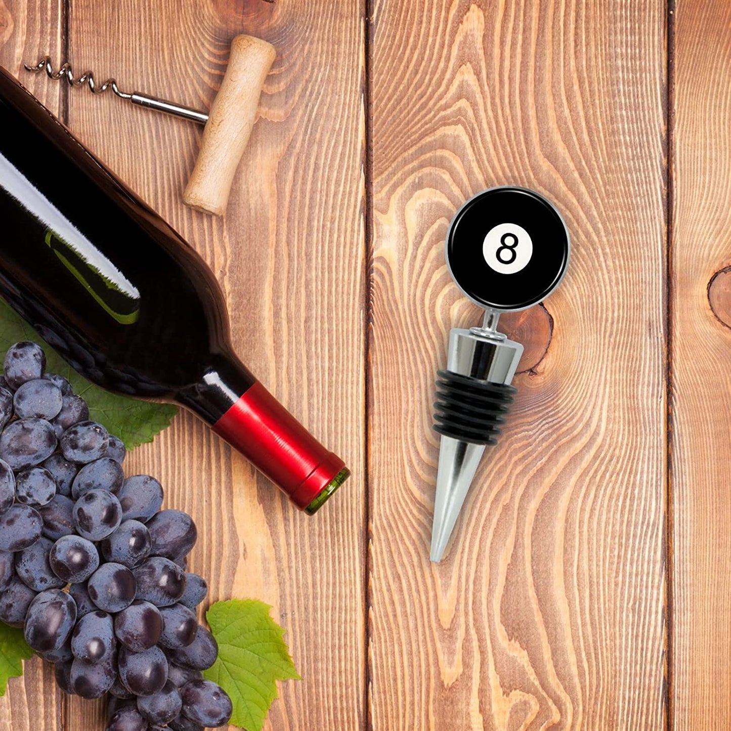 Eight Ball Wine Bottle Stopper in Gift Box