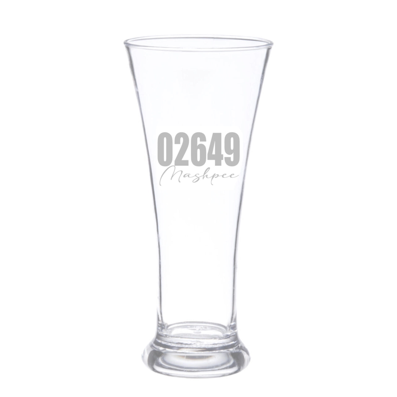 Custom Zip Code Town Pilsner Glass Set of 2
