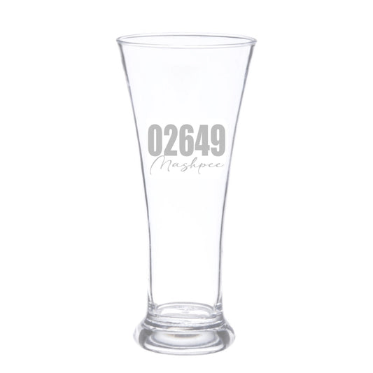 Custom Zip Code Town Pilsner Glass Set of 2