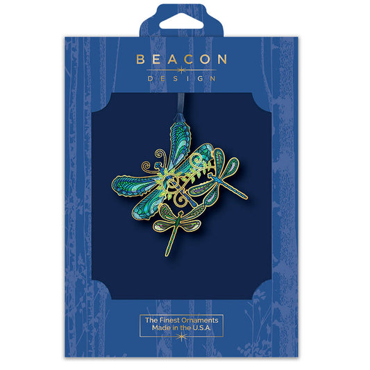 Dragonfly Collage Brass Ornament