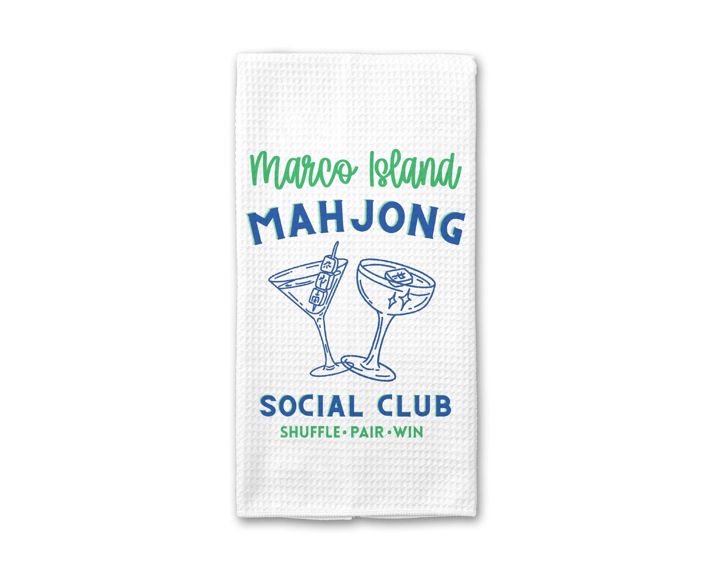 Custom Location Mahjong Social Club Kitchen Towel – Cocktail – Set of 2
