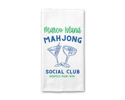 Custom Location Mahjong Social Club Kitchen Towel – Cocktail – Set of 2