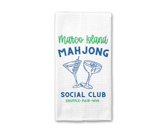 Custom Location Mahjong Social Club Kitchen Towel – Cocktail – Set of 2
