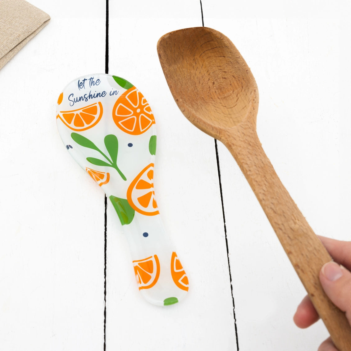 Oranges - 9.25" Glass Spoon Rest