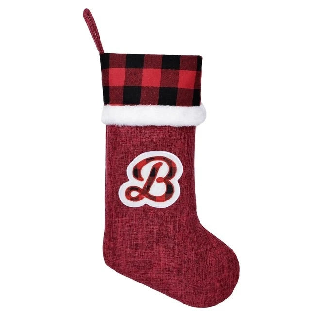 Monogram Burlap Christmas Stocking