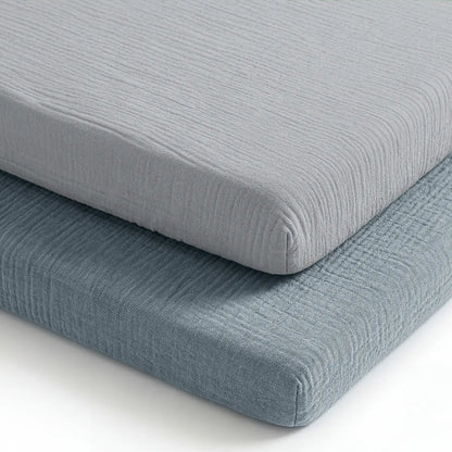 Comfy Cubs Muslin Bassinet Sheet, 2-Pack 100% Soft Cotton