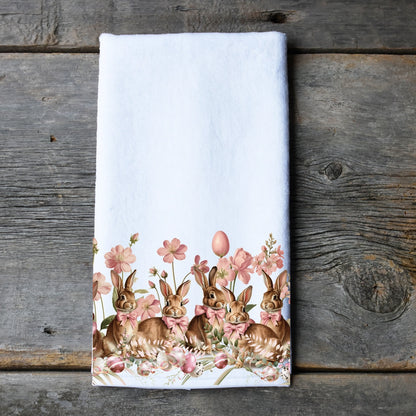 Easter Bunny Border Hand Towel - PreOrder