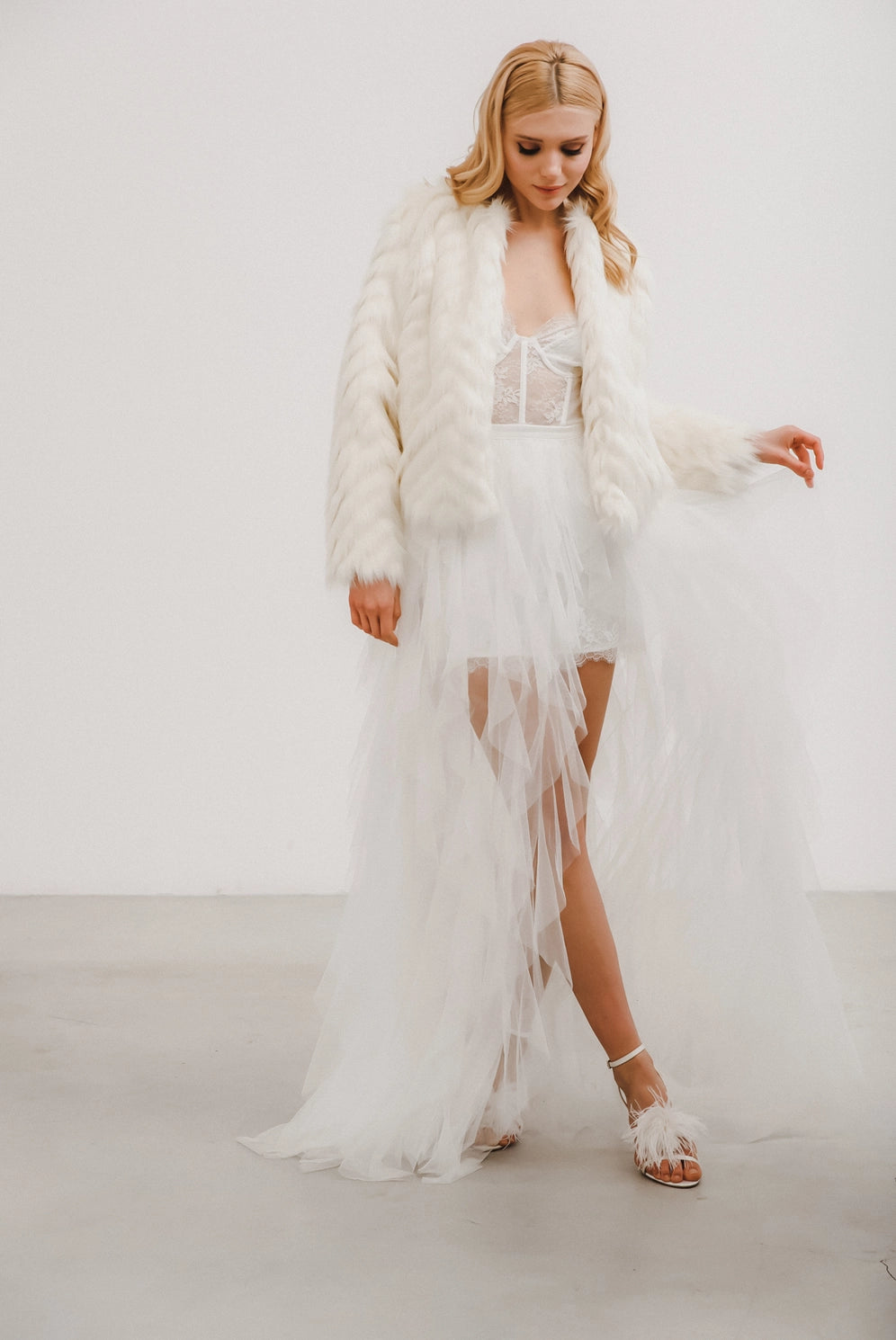 Anna Faux Fur Bridal Jacket